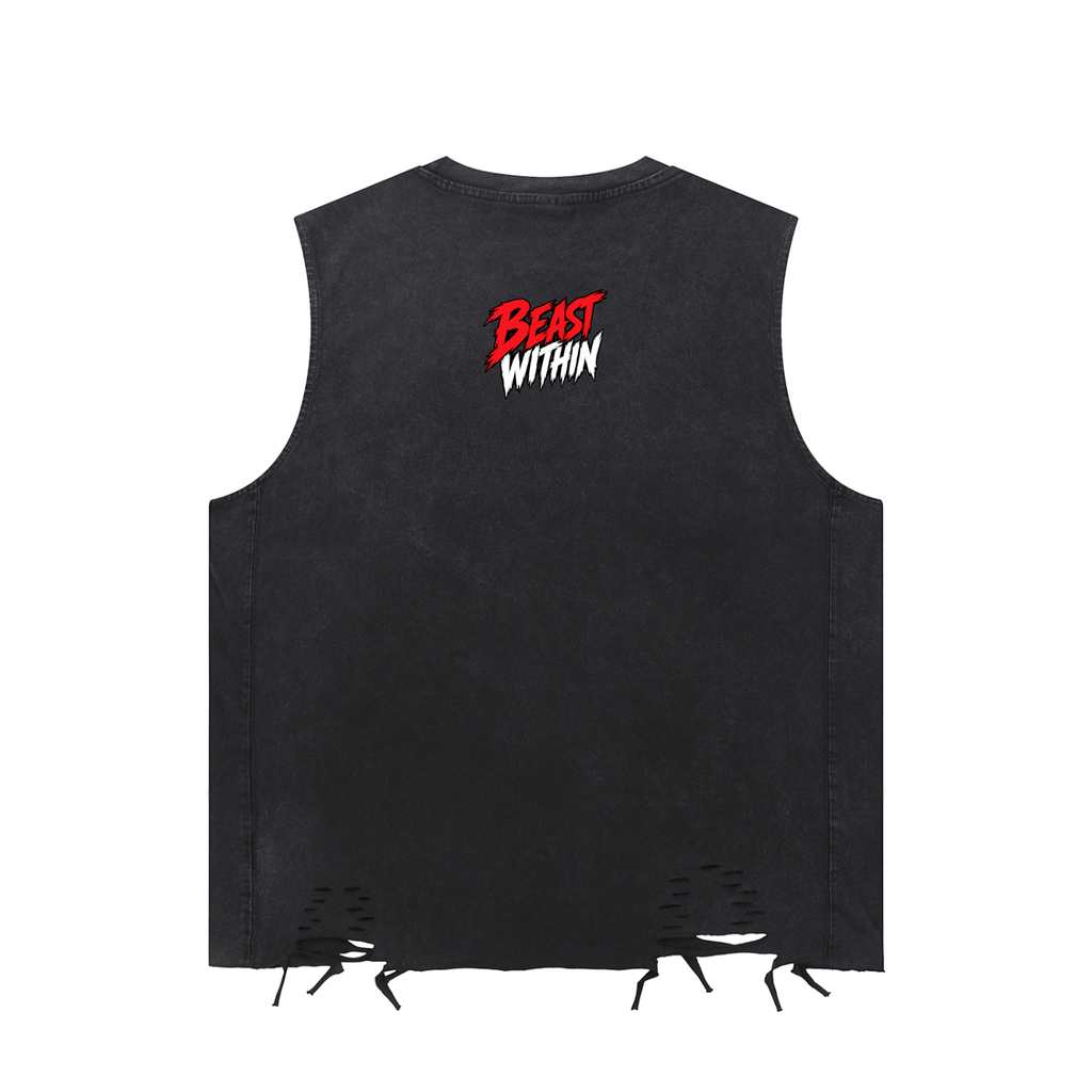 Snow Washed Raw-Hem Tank
