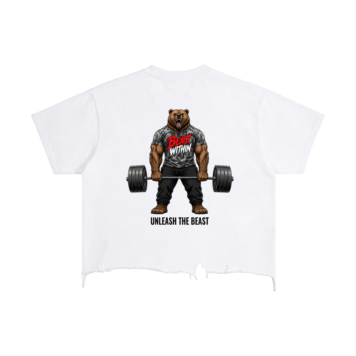 Distressed Hem T-Shirt - Deadlifting